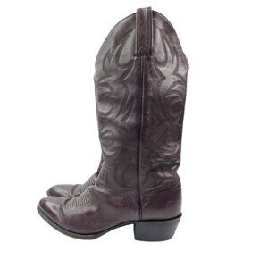 El Dorado Men's Dark Brown Leather Classic Mid-Calf Western Boots Size 8.5